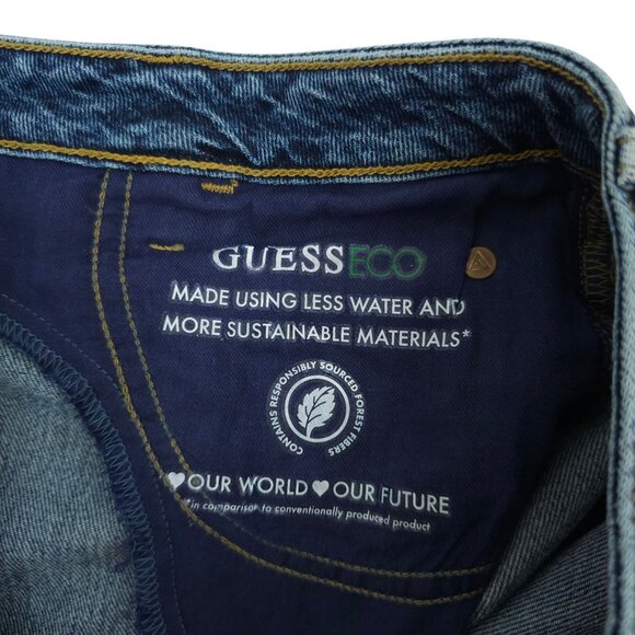 Guess Mom Jeans High Rise Womens 31x27 Med Wash Denim Ankle Style Cropped Pants - Picture 15 of 15